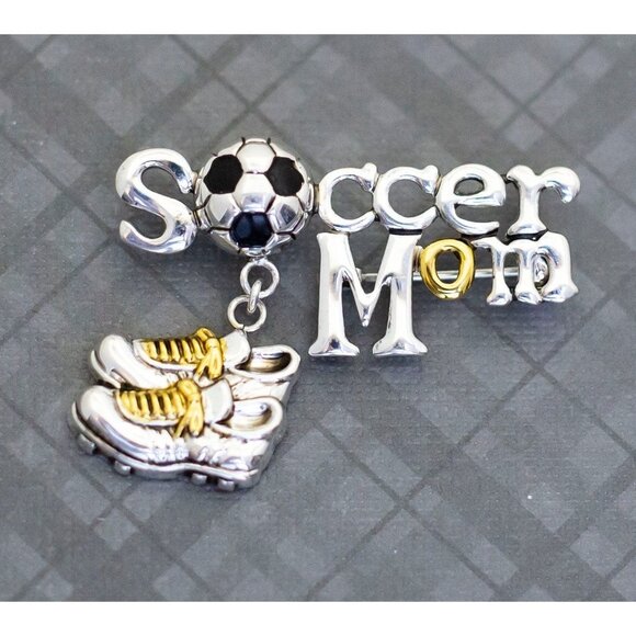Vintage Soccer Mom Brooch, G38 - Picture 1 of 2